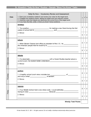 Daily Do Now Vocabulary Review