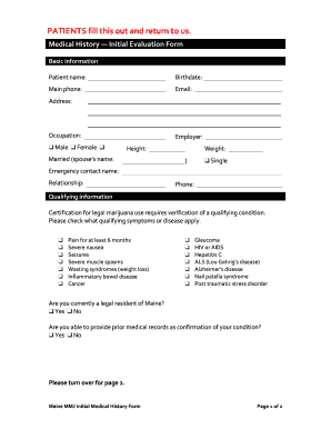 Maine Medical Marijuana Certification Form
