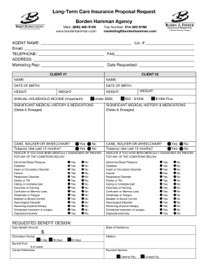 Long-Term Care Insurance Proposal Request