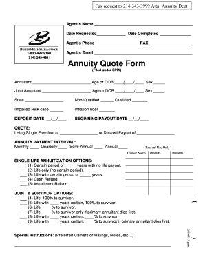 Annuity Quote Form