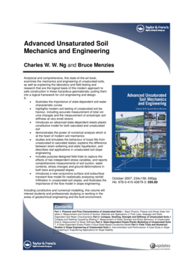 Order Form for Advanced Unsaturated Soil Mechanics Book