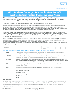 NHS Student Bursary Application Form