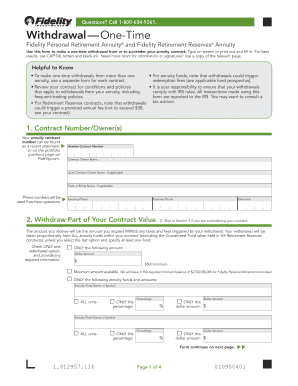 Fidelity Annuity Withdrawal Form