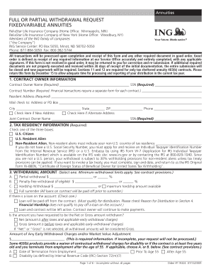Annuity Withdrawal Request Form