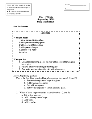 Sequencing Quiz