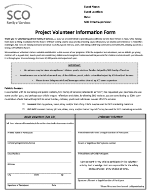 SCO Volunteer Information Form