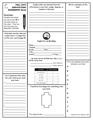 Biography Book Report Form