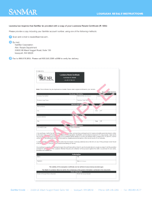 Louisiana Resale Certificate R-1064