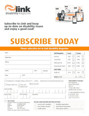 Link Magazine Subscription Form