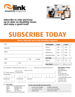 Link Magazine Subscription Form