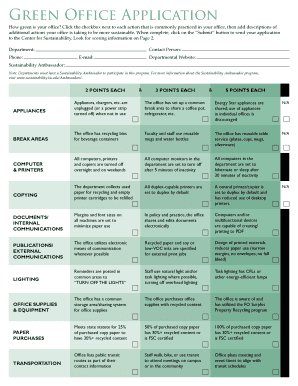 Green Office Application Form