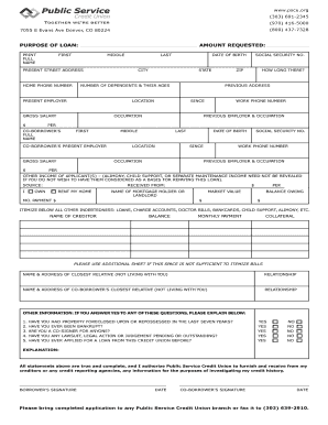 Public Service Credit Union Application