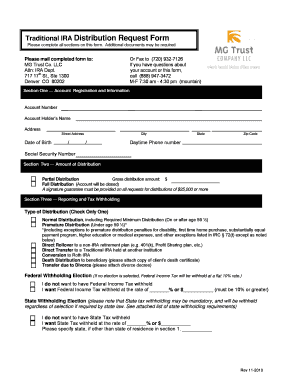 Traditional IRA Distribution Request Form
