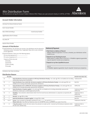 IRA Distribution Form