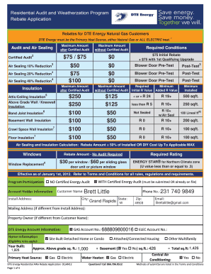 DTE Energy Residential AWx Rebate Application