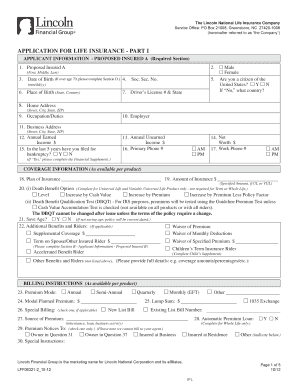 Life Insurance Application Form