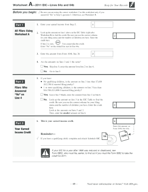 2011 EIC Worksheet A