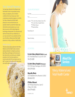 Maternal and Fetal Health Center Appointment Form