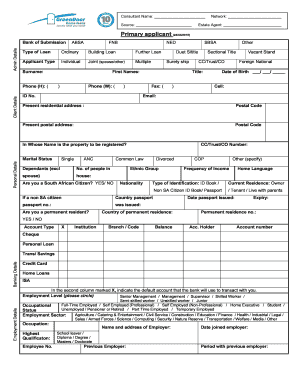 South African Home Loan Application Form