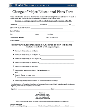 Change of Major/Educational Plans Form