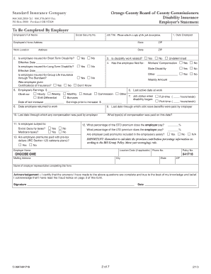 Standard Insurance Disability Claim Form