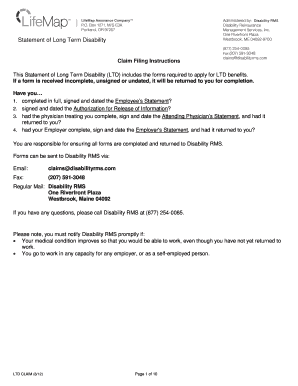 Long Term Disability Claim Form