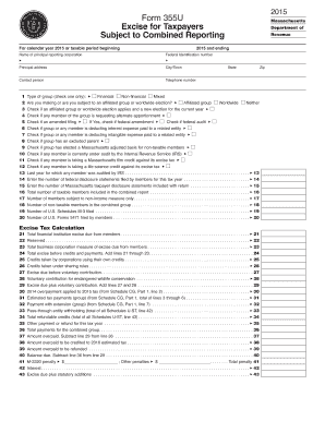 Massachusetts Form 355U 2015