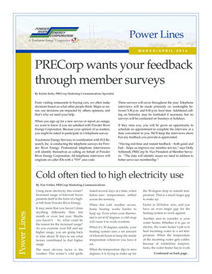 MARCHAPRIL 2014 PRECorp wants your feedback through - precorp