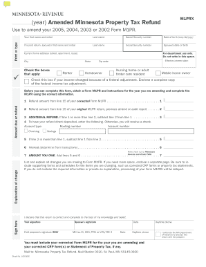 Amended Minnesota Property Tax Refund