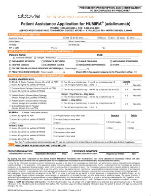 Patient Assistance Application for HUMIRA