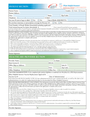 Pfizer Helpful Answers Prevnar 13 Enrollment Form