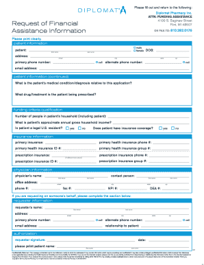 Patient Financial Assistance Request Form