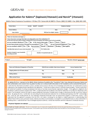Application for Kaletra and Norvir Patient Assistance