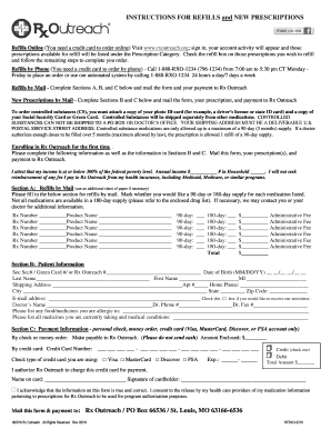 Rx Outreach Prescription Refill Form