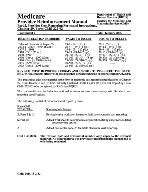 CMS-222-92 Cost Report Form