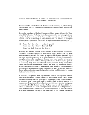 How to respond to a verbal job offer - Double Perfect Forms in German Theoretical Considerations - linguistica sns