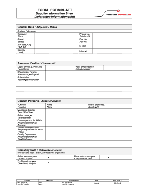 Lieferanten-Informationsblatt