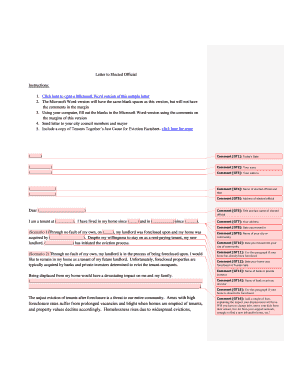 Letter to Elected Official