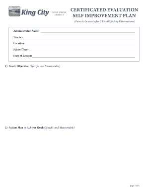 Teacher Self Improvement Plan
