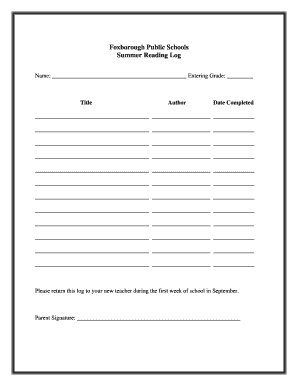 Name Entering Grade - foxborough k12 ma