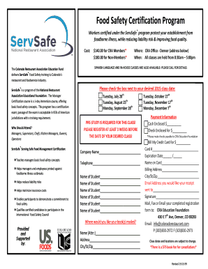ServSafe Food Safety Certification Program