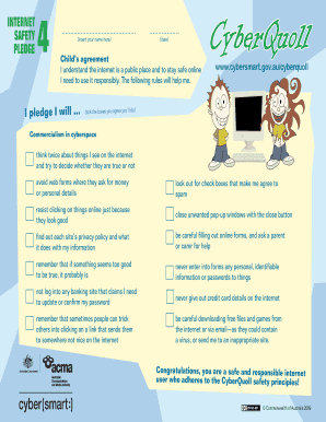 Internet Safety Pledge for Children
