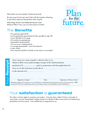Easy Access and Preferred Access Life Insurance Application Form