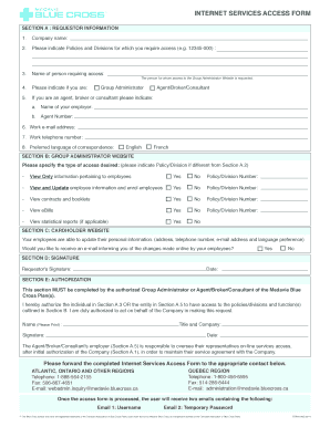 Internet Services Access Form