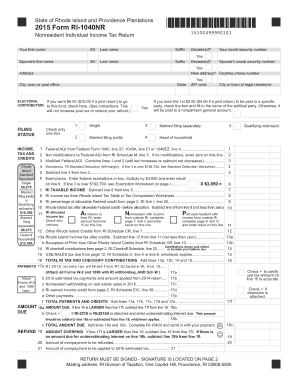 Rhode Island Nonresident Income Tax Return