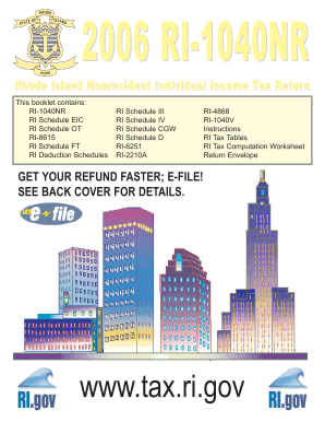 Rhode Island Nonresident Individual Income Tax Return