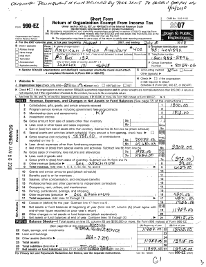 Form 990-EZ Tax Return for Exempt Organizations