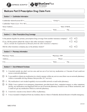 Medicare Part D Prescription Drug Claim Form