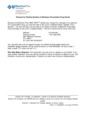 Request for Redetermination of Medicare Prescription Drug Denial