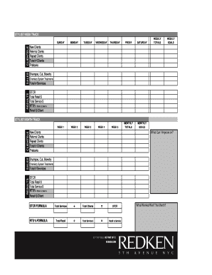 Stylist Weekly and Monthly Track Form